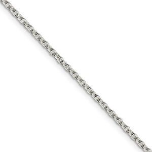 2.25mm Sterling Silver Classic Solid Cable Chain Necklace, 18 Inch